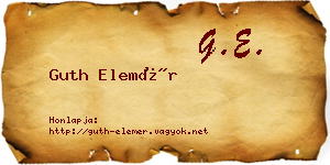 Guth Elemér névjegykártya